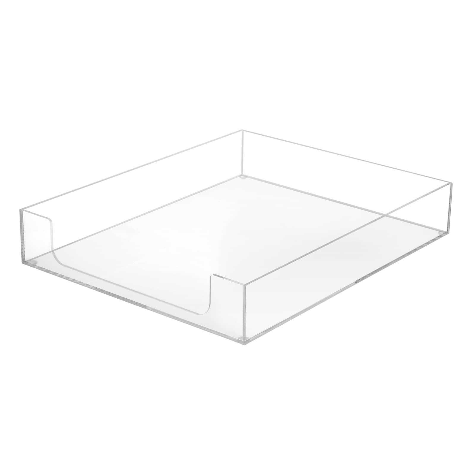 BSTKEY Acrylic Clear Desk Letter Tray File Holder Tray, Rectangle A4 Paper Document Organizer File Magazine Storage Basket Office A4 File Letter Holder