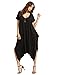 SheIn Women's Casual V Neck Short Sleeve Loose Harem Jumpsuit Romer Large Black