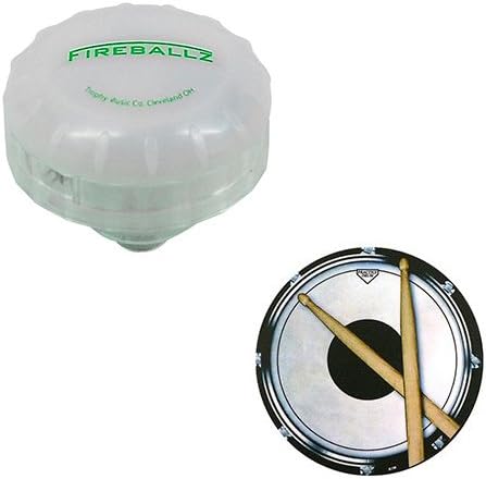 Fireballz LED Cymbal Nut Screaming Green LED Light Up Cymbal Nut - Stage Lighting Effects Deluxe w/Bonus Drumpad Coaster