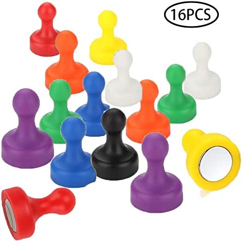 Wukong 16 Piece Fridge Magnets Whiteboard Magnets Colorful Strong Magnetic Push Pins,Mini Strong Neodymium Magnets for Whiteboard Noticeboard Refrigerator Map