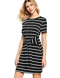 Milumia - Vestido corto de manga corta para mujer