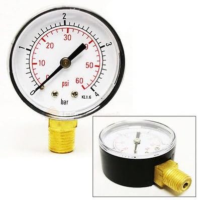 Pool Spa Filter Water Pressure Gauge 0-60 PSI Side Mount 1/4" Inch Pipe Thread