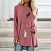 Moilant Women O-Neck T Shirt Cute Cartoon Print Tops Plus Size Casual Blouse Tunic Pinkthumb 1