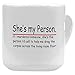 InterestPrint Kitchen & Dining Funny Saying Ceramic Coffee Mug Cup with Love Heart Shaped Handle-White-10.3 oz-She's My Person