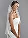 Barogirl Wedding Veil White with Rhinestones 1 Tier Beaded Edge Bridal Veil Fingertip Length with Comb for Brides (White)