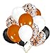 LeeSky 30Pcs Halloween Balloons & 12Pcs Confetti Balloons - Orange & Black - Halloween Party Decorations, Arch Kit, Baby Shower Decor