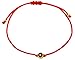 The Artsy Nomad Unisex Tiny Evil Eye Of Protection Red String Bracelet 22K Gold Plated; Nylon