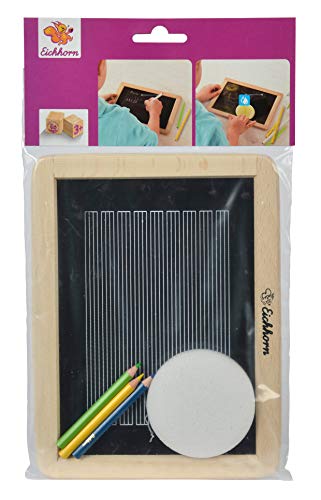 Eichhorn - Kleine Schultafel für Buntstifte und Kreide inkl. 1 Stift und 1 Schwamm, 25x18cm, 3-TLG., aus Buchenholz, ab 3 Jahren – Bild 4