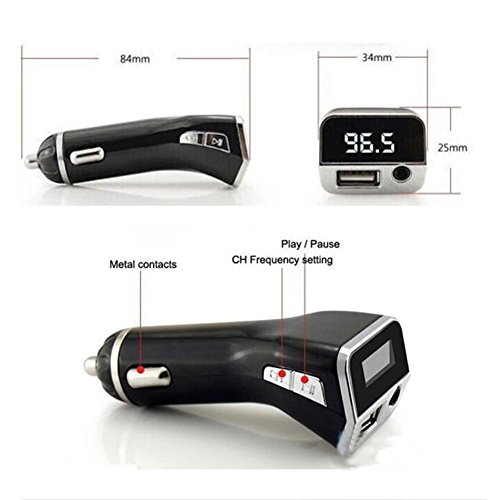 Car Kit Player LCD FM Radio Transmitter AUX Input Car Lighter Adaptor - Thumbnail 4