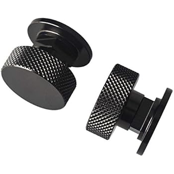 3mirrors Welding Hood (Pipeliner) Helmet Fasteners Aluminum - 1 Pair (Black Anodized Knurled)