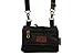 Bikers Jeans Loop Hang Bag Canvas Purse Smart Phone Case Crossbody Bag Black, Brown (Black in Leather Wings)