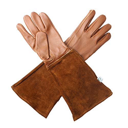 Rose Pruning Gloves for Men and Women. Goatskin Leather Gardening