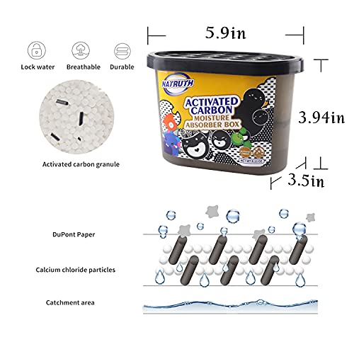 NATRUTH Moisture Absorbers with Activated Charcoal,3Pack Portable
