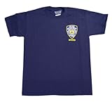 NYPD Kids Short Sleeve Screen Print Police Back T-shirt Navy Yellow Medium (1...