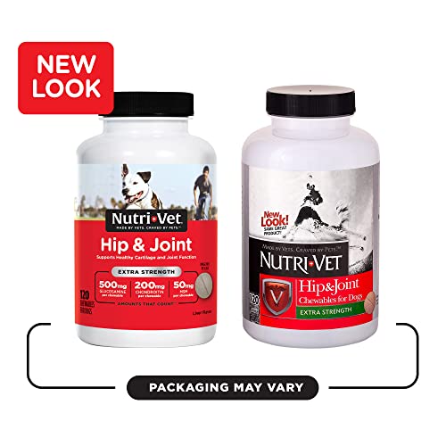 NutriVet Hip & Joint Chewable Dog Supplements Formulated with Glucosamine & Chondroitin for