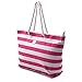 Large Waterproof Striped Tote Beach Bag - Top Zipper Closure - Waterproof Lining - Tote Shoulder Bag For Gym Beach Travel (Striped Pink)