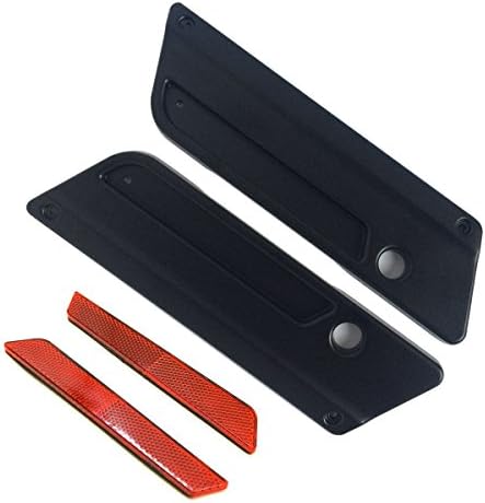 Pair of Black Metal Hard Bags Saddlebag Latch Covers With Reflectors for Harley Touring 1993-2013