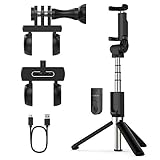 Yoozon Upgraded Selfie Stick Bluetooth, Extendable Selfie Stick with Wireless Remote and Tripod Stand Selfie Stick for Gopro,Action Cameras, iPhone Xs MAX/XR/XS/X/Galaxy S9Plus and More (Black-Black)