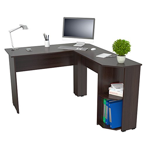 Inval Merlin LShape Corner Desk, EspressoWengue Pricepulse