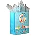 BagLove Gift Bag Set with Tissue Paper Included, Baby Boy, Large, 2 Pack, Blue