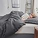 SORMAG Duvet Cover Queen Gray Microfiber with Zipper Close Duvet Cover Set 3 Piece (90x90)
