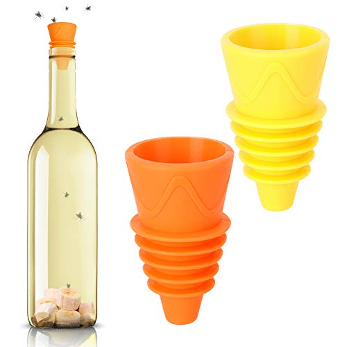 OFFENICE Fruit Fly Traps for Kitchens,Reusable Fly Traps Outdoor,Fruit Fly Trap Indoor,House Fly Trap Indoor 2 Packs