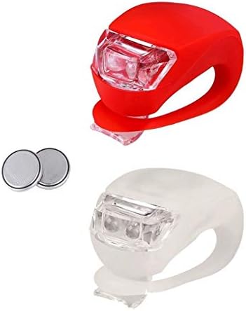 DairxuLED Silicone Bike Bicycle Front Rear Lights Set Push Cycle Clip Light Red&White Road/Mountain/City Bike Accessories for Men/Women/Kids