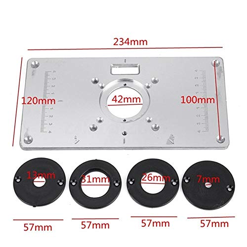 New-look Router Table Insert Plate Multifunctional Aluminum Insert Plate The Trim Panel Woodworking Fine Tuning Engraving Machine Alloy Router Table Insert Plate for Woodworking