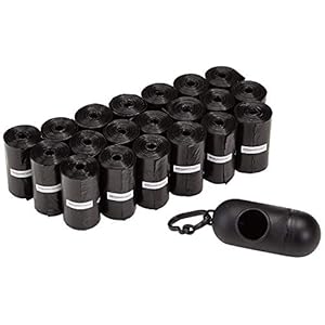 Amazon-Basics-Dog-Waste-Bags-with-Dispenser-and-Lead-Clip-300-each Amazon Basics Dog Poop Bags with Dispenser and Leash Clip, Unscented - 300-Pack, 33 x 23cm, Black