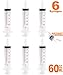 50ml - 60ml Catheter Tip Syringe with Airtight Covers - Value Pack of 6 Large Disposable Sterile Syringes Without Needle by MKsupplies