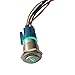 ESUPPORT 12V Car Auto Green LED Light Momentary Speaker Horn Push Button Metal Toggle Switch 19mm Socket Plug