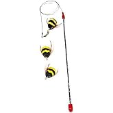 GoCat Da Bee Teaser Wand and Two Extra Bee Attachments from The Maker of Da Bird and Cat Catcher - Value Pack