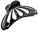 Parcelona French Rain Drop Large Black Covered Spring Celluloid Jaw Hair Claw Clip Clamp Clutcher - 4 Inch