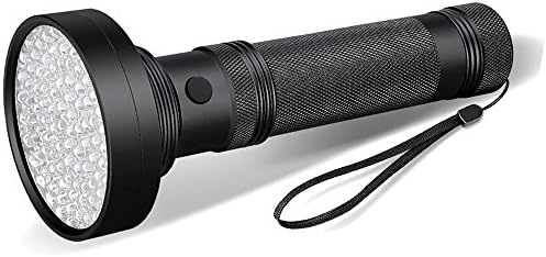 Meanhoo Long Battery Life UV Flashlight Waterproof 100 LED 395 nm Flashlight Use for Identify Pet Excrement, Tiny Stains and Banknotes, Exploring, Hiking, Hunting and Camping