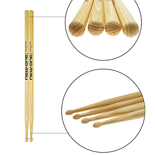 Drum Sticks 7A American Hickory Wood Tip Drumsticks for Kids Adults Practicing(1 pair) - Thumbnail 2