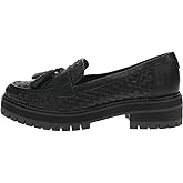 TOMS Womens Cara Tassel Lug Sole Loafers Casual - Black