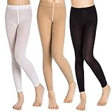 Aaronano Little Girls' Footless Solid Color Tights 3-Pair-Pack