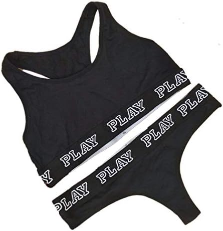 2 Pack Sexy Yoga Work Out Bra Sets for Women Bra and Low Rise Thong Panties