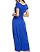 Meaneor Women Boho Cap Sleeve Smocked Waist Tiered Renaissance Summer Maxi Dress Blue XL