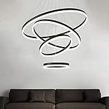 4-Rings D31.5’’ Modern LED Chandelier Black