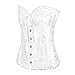 AZONT Women Sexy Push up Shapewear Underbust Corset Bustier with G-string (XL, White)
