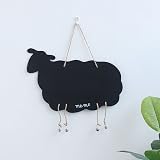 Ciieeo Double-Sided Hanging Blackboard Sign Sheep Pattern Wooden Decor view 9