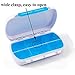 Moisture Proof Travel Pill Organizer Holder, Qtimal 2 Pack Portable Pill Box Case, 6 Separate Compartments for Medication and Supplements, Bonus 1 Airtight Keychain Pill Container