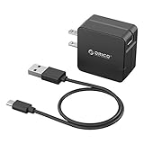 ORICO Quick Charge 2.0 Power Adapter. Enabled Wall Charger for Android, iPhone, iPad, and QC enabled devices - Black