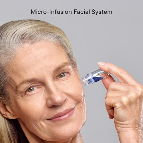 Qure Micro-Infusion System for Face - Blue Formula for All Skin Types, Easy 5min Skincare Facial Application - 3 Month Supply