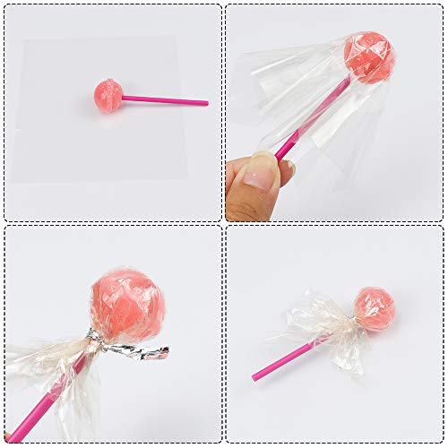 Juome 1000 Sheets Clear Cellophane Wrap Roll 5x5 Inches Candy Caramel