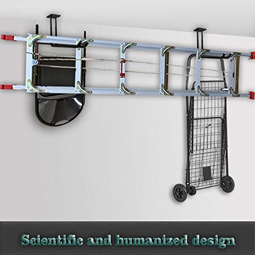 FRMSAET Ceiling Mounted Storage Rack Heavy Duty Metal Overhead Garage Storage Rack Tools Holder Hanger Garage Bracket Wall Organization Storage Shelf System-Easy to Install (Small, 1 Pack)