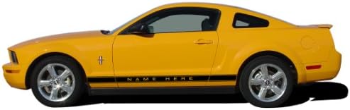 WILDSTANG ROCKER 2 : 2005-2014 Ford Mustang Lower Rocker Panel Vinyl Graphic Decal Stripes (Fits All Models) (Color-3M 5095 Matte Black)