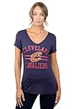 Ultra Game NBA Cleveland Cavaliers Women's Relaxed Short Sleeve Tee Shirt, Medium, Navy