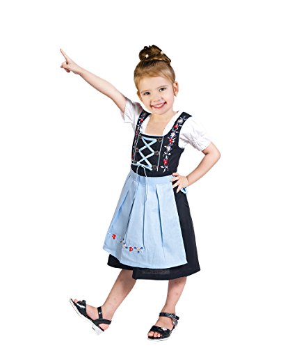 Children Dirndl Dik06 3 pcs. Size 10, Oktoberfest drindle-s dress-es costume-s - Thumbnail 5
